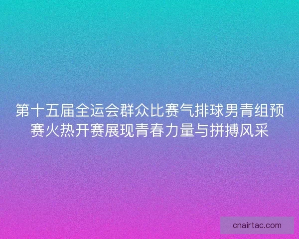 第十五届全运会群众比赛气排球男青组预赛火热开赛展现青春力量与拼搏风采