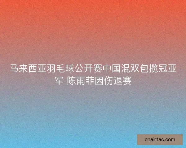 马来西亚羽毛球公开赛中国混双包揽冠亚军 陈雨菲因伤退赛